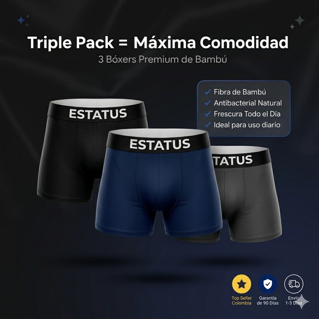 ESTATUS | Pack X3 Boxers de Bambú