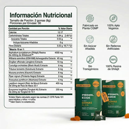 PrimalEdge™ — Gomas Alfa 10 en 1